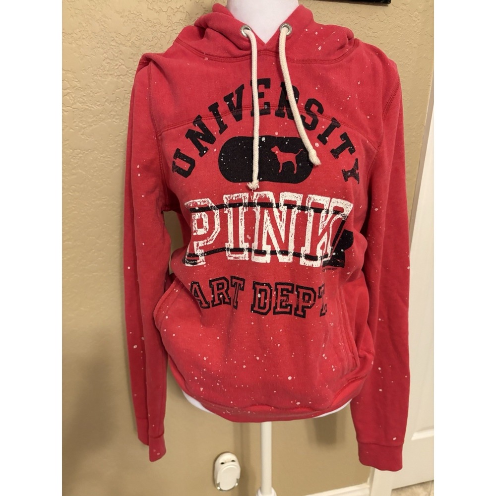 Victorias Secret Pink University Pink Art Dept.‎ Graphic Pullover, Red, Medium